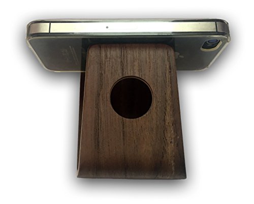 HubLines® Echt Holz Ständer dunkel Braun für Smartphones, Handy und Tablet Halterung, Dock Station für Apple iPhone 4, 4S, 5, 5S, SE, 6, 6S, 6 Plus, 7, 7 Plus Samsung Galaxy S3, S4, S5, S7, S8 Mini, Galaxy Note Edge, Galaxy Note 4, Ipad Air 1 / 2, Pro, Galaxy Tab 1, 2, 3, HTC One, Galaxy Alpha und viele mehr. Holder mobile phone Stand Universale Halterung Handyhalterung - 4