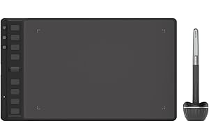 HUION Inspiroy 2 M Graphics Tablet, New Digital Pen PW110, 8 Customizable Shortcut Keys, Easy-to-Use Scroller, Ideal for drawing, studying and working from home(Black)