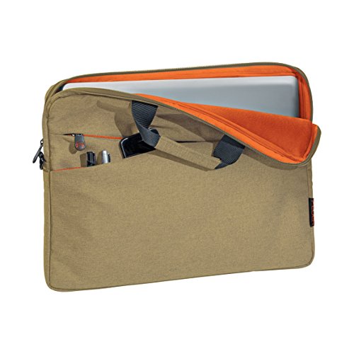 PEDEA Notebooktasche Fashion f  r 15 6 Zoll  39 6cm  mit Zubeh  rfach  Schultergurt  beige