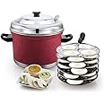Klassi Kichen Stainless Steel Idli Cooker with 6 Plates | Idli | Bakelite Handle | Gas Stove and Induction Compatible | Kitchen Accessories | COCO RED