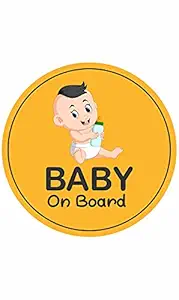 CVANU Baby On Board Kids Safety Warning Window Sign Sticker for Car PVC Vinyl CV02 (Pack of 2)(1)