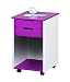 Produktbild Inter Link Rollcontainer Schubladenschrank Bürocontainer Holzkommode Massivholz und MDF Magenta und Weiss lackiert