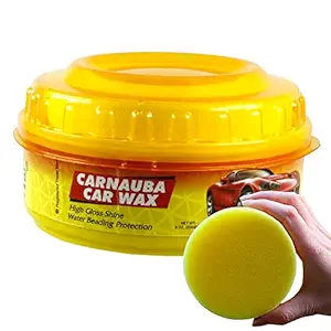 Samite Car Wax Polish Cream Paste Carnauba Cars Wax Glossy Shiny Coating with Applicator Sponge (230g)
