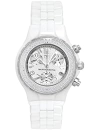 Technomarine DTLCC55 C – Reloj cronógrafo con blanco cerámica diamante bisel