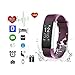 Produktbild Torus Pro Purple Heart Rate Monitor Activity Tracker und Fitness Uhr mit Schrittzähler und Kalorienzähler. Diese Sport Zubehör ist kompatibel mit iPhone und Android Handys, Easy USB Charge