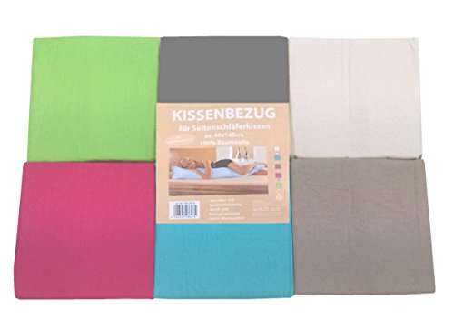 Bezug für Seitenschläferkissen aus Baumwolle ca. 40x145 mit RV Taupe / Hellbraun