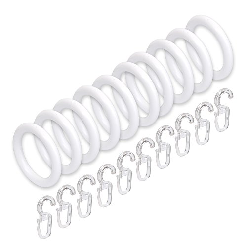 Liedeco Gardinenringe für Gardinenstangen, ø 28 mm, 10 Stk weiß