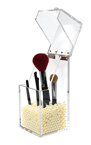 Bürstenhalter Make-up Organizer Beauty Tools Zylinder Barrel Aufbewahrung Barrels Pinsel Sets Kosmetik Aufbewahrungsbox with white pearl - 2