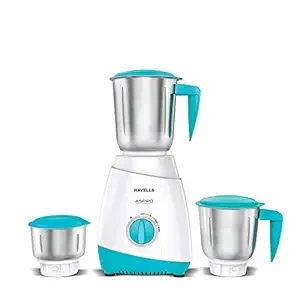 Havells Aspro 500W 3 Jar Mixer Grinder (White-Light Blue)