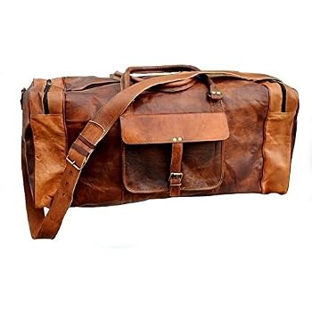 Sac De Voyage/sport Duffel En Cuir Véritable - Taille L/XL, Fait Main En Inde | Neuf Sans étiquette, Couleur Marron