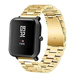 IGEMY Edelstahl Uhrenarmband für Xiaomi Amazfit Bip Jugenduhr (Gold)