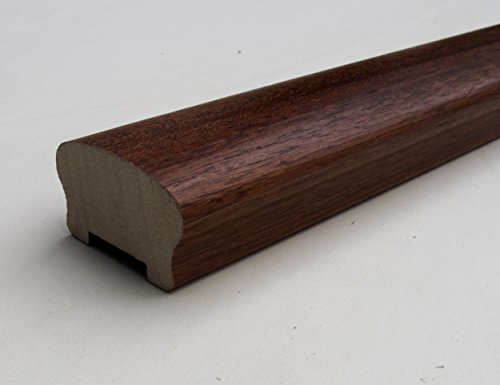 Corrimano In Legno Massello Pino Tinto Noce Medio - Dimensione 68x40 Mm, Lunghezza 3 M, Sagoma Barocca