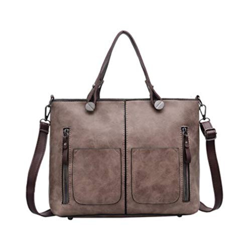 Preisvergleich Produktbild Retro Damenhandtasche Damen Laptoptasche 2019 Ledertasche Hand Doppelte Tasche Weibliche Handtasche Designer,Pink