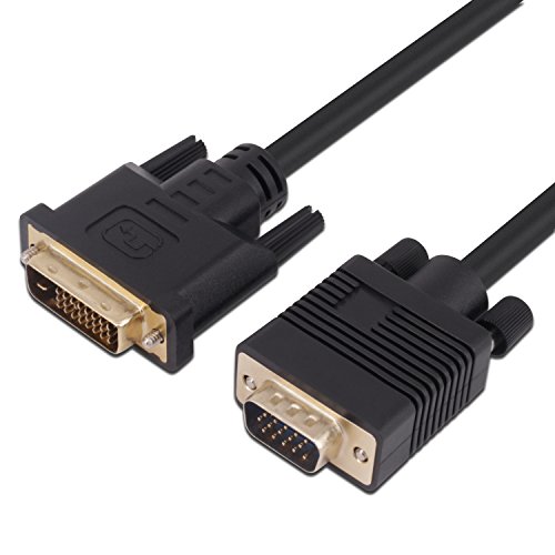  KPA-tech Cavo DVI a VGA 8 M DVI 24 + 1 DVI-D maschio a VGA maschio placcato oro 1080p con chip Active convertitore adattatore cavo per pc-dvd-monitor-hdtv-laptop- projector-gaming (8M)