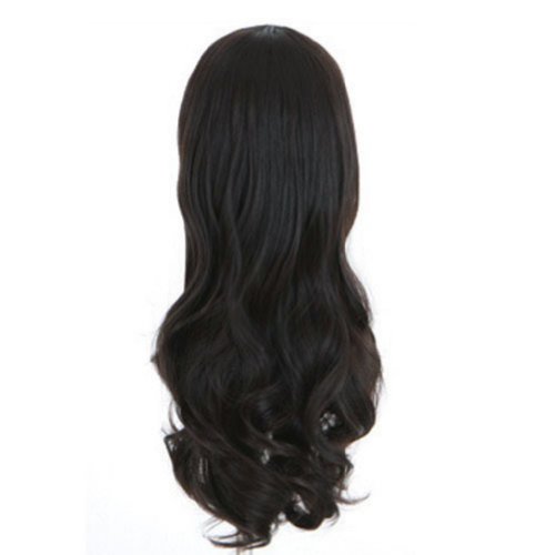 Zehui Womens Romantic 3/4 Full Hair Long Wavy Curly Half Wig Black