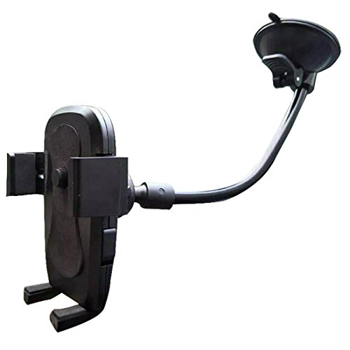 Premium Car Mobile Phone Holder with Ultra-Sticky Suction Cup Compatible for iPhone Samsung and more Smartphones Universal Gooseneck Car Mount, Black