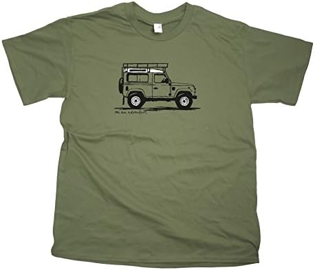 Land Rover SWB On An Adventure T-Shirt, Military Green, M
