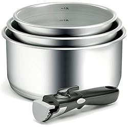 Backen 191199 - Set de Casseroles - Inox - 4 Pièces - Tous Feux dont Induction, Gris