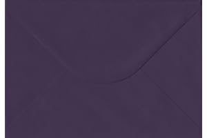 COLORSONO Pack of 50 Aubergine 162mm x 229mm Gummed 135gsm Luxury C5 (to fit A5) Coloured Dark Purple Envelopes. GF Smith Colorplan Paper.