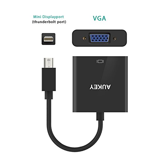 AUKEY Mini Display Port Adapter auf VGA 1080p für Microsoft Surface Pro 3, iMac , Macbook Air, Thinkpad X1, DELL XPS 13/ 14/ 15 usw. Schwarz - 4