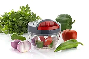 Magic Handy Chopper 500ML Vegetable & Dry Fruits with 3 Blades & 1 Whisker 1PCS Grey Color