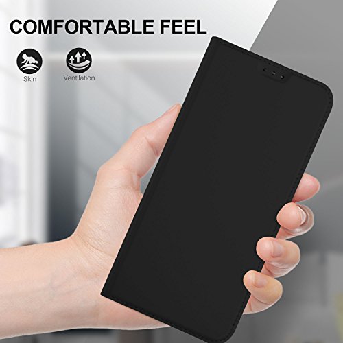Cubot X18 HÃ¼lle, KuGi Cubot X18 Flip Bookstyle Kompletter Schutz Mit Magnetverschluss und Standfunktion Tasche Etui Cover Case SchutzhÃ¼lle fÃ¼r Cubot X18 Smartphone (Schwarz)