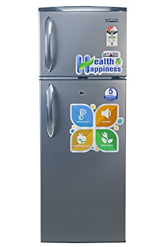 Mitashi 240 L 3 Star Direct-Cool Double-Door Refrigerator (MiRFDDG240V15, Grey) RS.14990 (29.00% Off) - Amazon