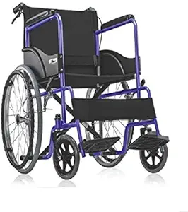 MEDE-MOVE Shree Surgical Basic Foldable Wheel Chair with Seat Belt and Dual Break (Black)