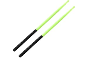 Musfunny 5A Drumsticks Nylon für Drum Set Nachtlicht Kunststoff Cool Glow Drum Sticks mit Anti-Rutsch Starke Musikinstrument Percussion Zubehör Fluoreszenz (grün-fluoreszierend)