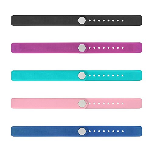 YFish Conjunto Correas de Reemplazo Silicona Suave Longitud Ajustable para Pulsera Deportiva ID115, Colores a Opción  Negro+ Violeta+ Azul+ Rosa+ Azul verde