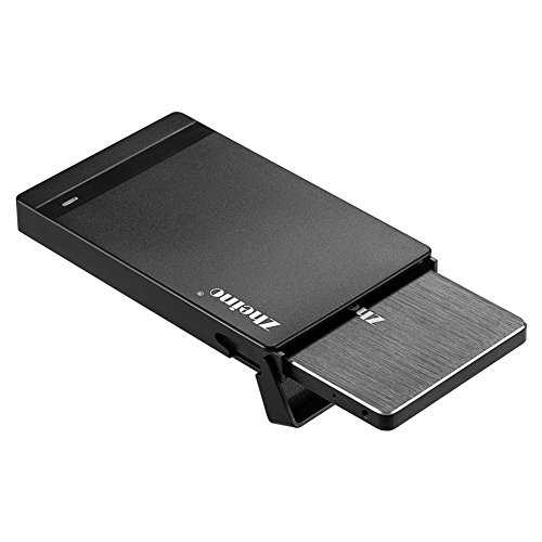 Zheino USB 3.0 Extern Festplattengehäuse Für 2.5" SATA 7mm 9,5 mm Festplatte Hard Disk Drive HDD SSD Mit USB3.0 Kabel,Werkzeuglose (Schwarz)