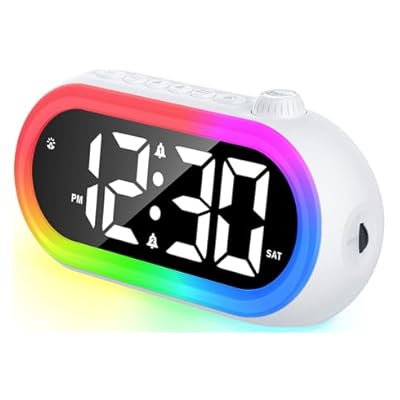 Ocube Sunrise Alarm Clock With Wake Up Light For Kids And Teens,colorful Digital Clock,led Bedside Clocks Mains Powered With Night Light,dual Alarms,100 Db Super Loud,usb Charger For Bedroom Décor