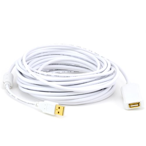 5m (Meter) USB 2.0 Repeater-/Verlängerungskabel (Extention Cable) aktiv mit Signalverstärkung – Signalverstärker / Repeater | erweiterbar | vergoldete Kontakte | in weiß - 2