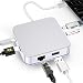 Produktbild RUGO 6 in 1 USB C Hub mit HDMI, Gigabit Ethernet, USB C Stromversorgung, USB 3.0, Aluminium Typ C Adapter für 2016/2017 MacBook Pro, Samsung, Huawei Dex Station Dock (Silber)