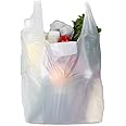 Clearly Vest Style Plastic Carrier Bags - 10" x 15" x 18" (100)