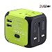 Produktbild Fcostume Reisestecker, 2 USB-Steckerladegerät Universal World Travel Adapter UK US EU Europa AU Europa Asien (Grün)