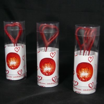 Wondercandle 'Mini Heart' Set 4 Stück Wunderkerze - Herzwunderkerze - rot wc