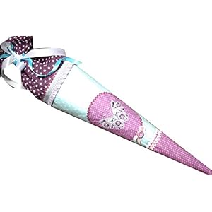 Schultüte, Schultütenbezug Schmetterling mit Namen und Einschulungsdatum