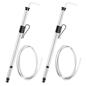 Dbgogo Mini Auto Siphon, 2 Pieces 17.7'' Auto-Siphon with Built in Pump and Bottling Wand Racking Cane, Homebrew Kombucha Fermentation Siphoning Kit with 6 Feet Beer Tubing & Stabilizer Clip Clamp