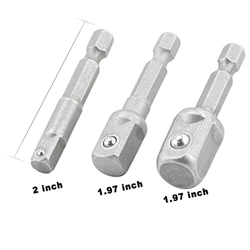 SYCEES Steckschlüssel Nuss Set 3-teilig 1/4, 3/8, 1/2 Zoll und Stecknuss Adapter 4-teilig 1/4 auf 3/8 – 3/8 auf 1/4 Zoll – 3/8 auf 1/2 – 1/2 auf 3/8 - 4