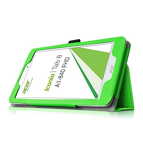 Fintie Acer Iconia Tab 8 A1-840 FHD Hülle – Hochwertige Kunstleder Slim Fit Stand Case Cover Schutzhülle Tasche Etui für Acer Iconia A1-840 FHD (8 Zoll) Tablet, Grün - 5