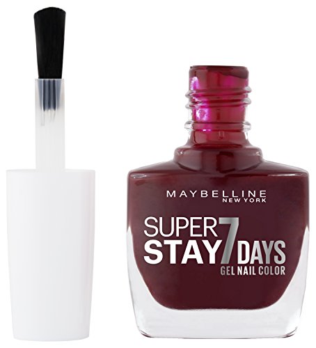 Maybelline New York Make-Up Superstay Nailpolish Forever Strong 7 Days Finish Gel Nagellack Midnight Red / Farblack mit ultra starkem Halt ohne UV Lampe in kräftigem Dunkelrot, 1 x 10 ml - 2