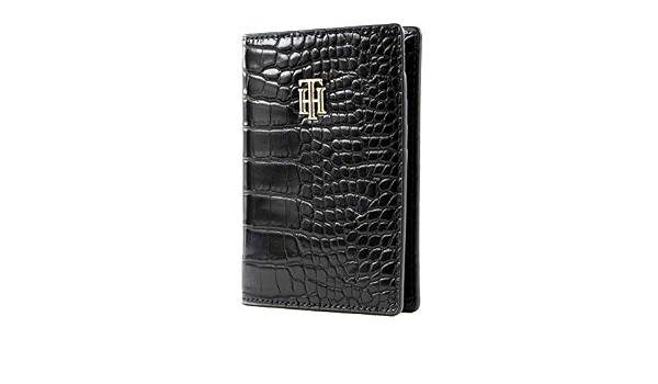 Tommy Hilfiger TH Passport Holder Black : Amazon.it: Valigeria