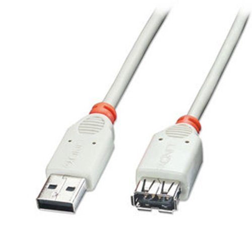Lindy 31655 - USB 2.0 Verlängerungskabel, Typ A M/F hellgrau, 2m