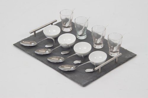 M&B - SET TAPAS/SUSHI 17 PIEZAS CON CUCHARAS ACERO