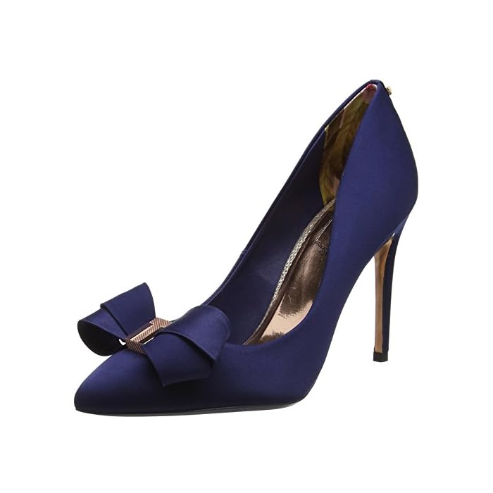 Skalett Closed Toe Heels, Blue (Navy 