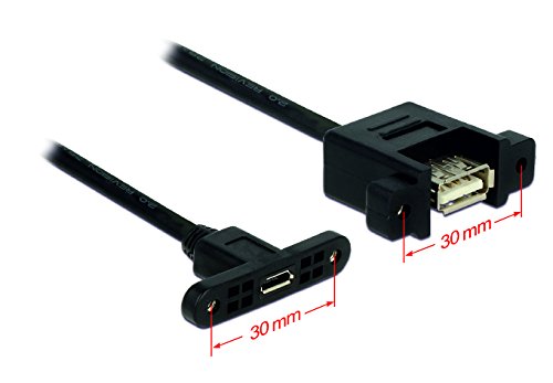 DELOCK Kabel USB 2.0 micro-B Buchse zum Einbau> USB 2.0 A Buchse zum Einbau 0,25 m - 2