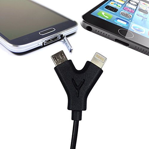 COM-PAD 2x USB auf Lightning und Micro-USB Kabel 2x120cm schwarz - 4