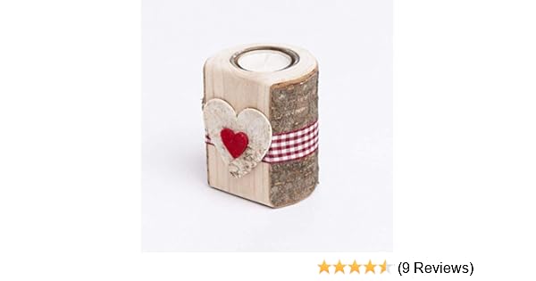 Woods Teelichthalter Aus Holz Mit Glaseinsatz Und Filzmotiv Herz I Handgefertigt In Bayern I Rustikale Tisch Deko Weihnachtsdeko I Holz Deko Windlicht I Teelicht Kerzenhalter 10 Cm I 1 Stuck Amazon De Handmade