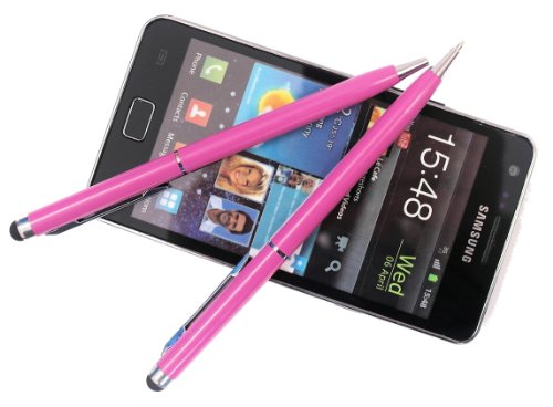 2x PINK tomaxx Stylus Pen – Eingabestift + Kugelschreiber für Sony Xperia ion – Xperia P – Xperia S – Xperia U – Xperia Sola u.a alle Sony Handy mit Touchscreen Display… - 2